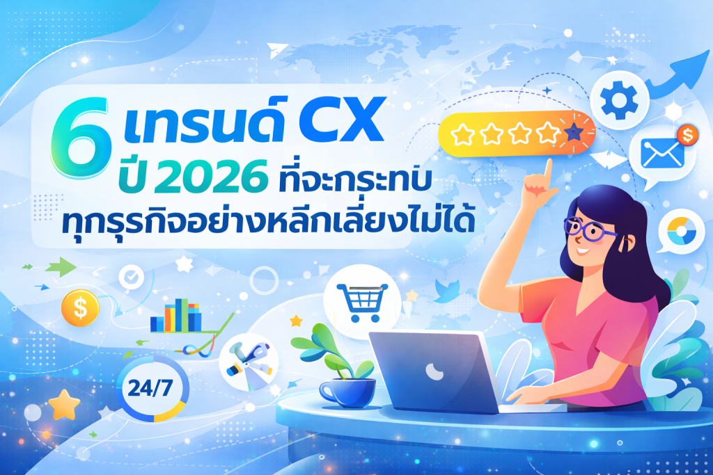 6 เทรนด์ CX ปี 2026 ที่จะกระทบทุกธุรกิจอย่างหลีกเลี่ยงไม่ได้ พร้อมภาพอินโฟกราฟิก Customer Experience และกลยุทธ์ดิจิทัล