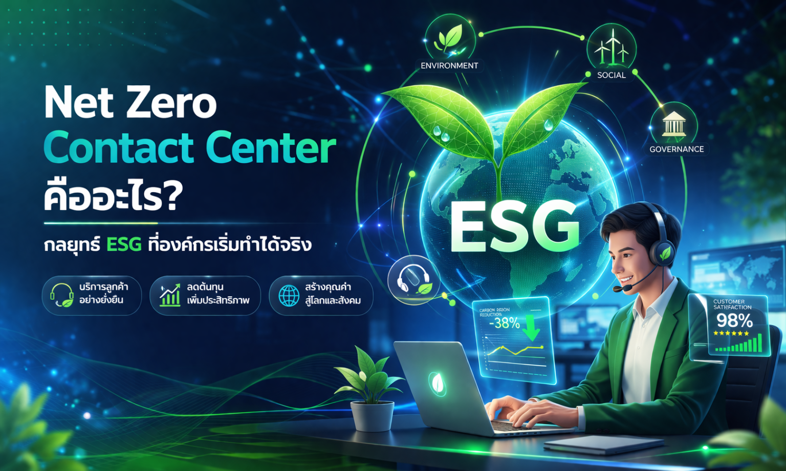 Net Zero Contact Center คืออะไร? ESG ยุคใหม่ที่องค์กรทำได้จริง